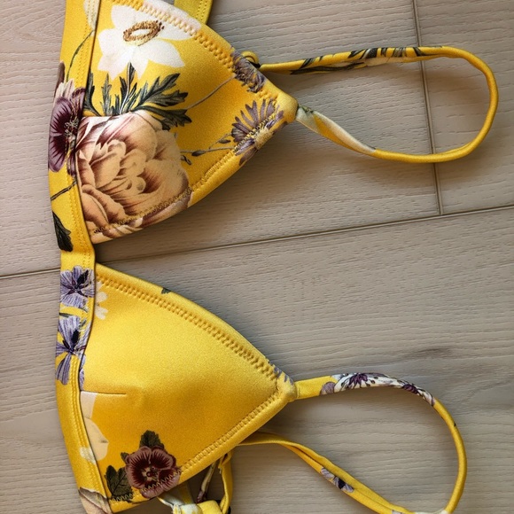 TRIANGL yellow floral Neoprene bikini with Bag - Picture 6 of 10